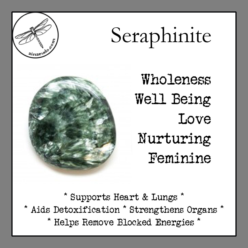 Seraphinite Tumbled Stones for Ascension & Devic Connection - Zinzeudo Infinite Wellness