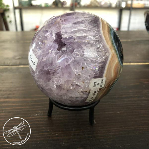 Amethyst Geode Sphere 95mm - Zinzeudo Infinite Wellness