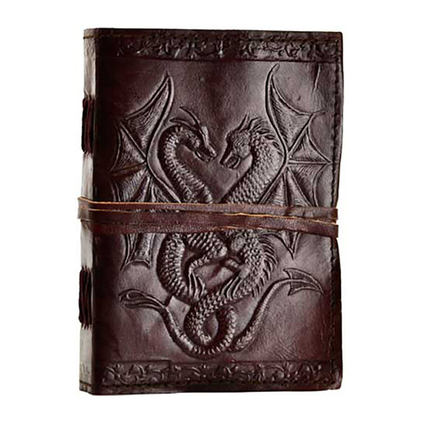 Double Dragon Leather Journal - Zinzeudo Infinite Wellness