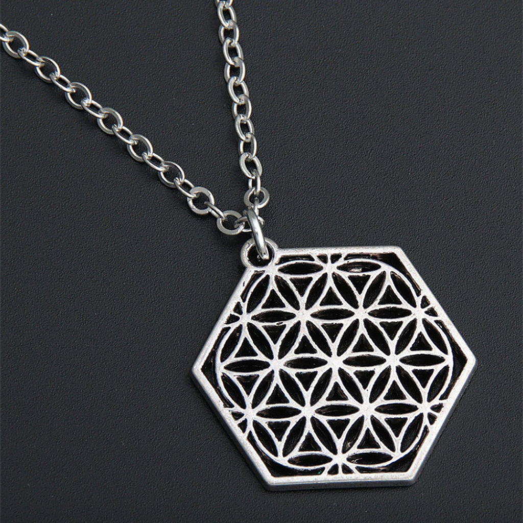 Hexagon Flower of Life Necklace - Zinzeudo Infinite Wellness