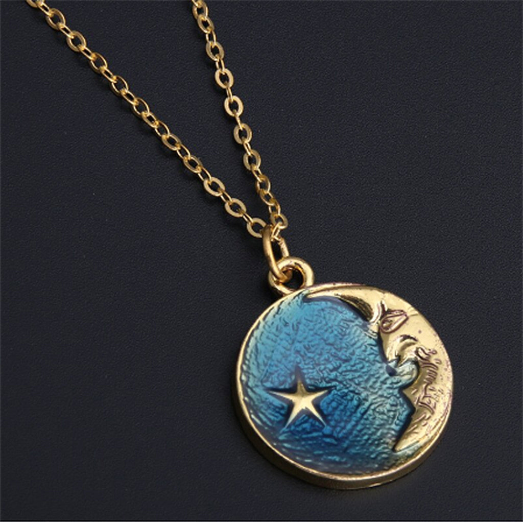 Blue Star and Moon Necklace - Zinzeudo Infinite Wellness