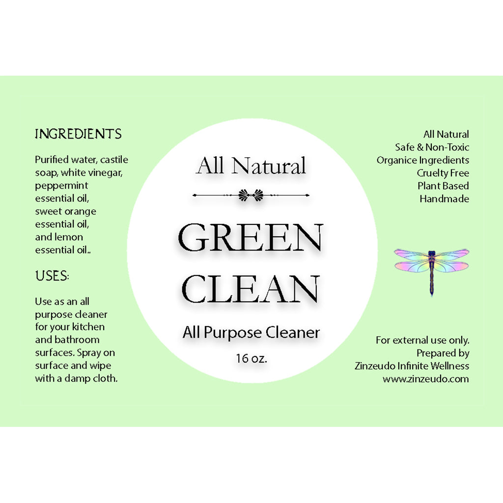 Green Clean All Purpose Natural Cleaner - Zinzeudo Infinite Wellness