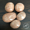Moonstone Palm Stones (Black & Peach) for Intuition & Goddess Energy - Zinzeudo Infinite Wellness