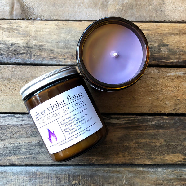 Silver Violet Flame Soy Candle
