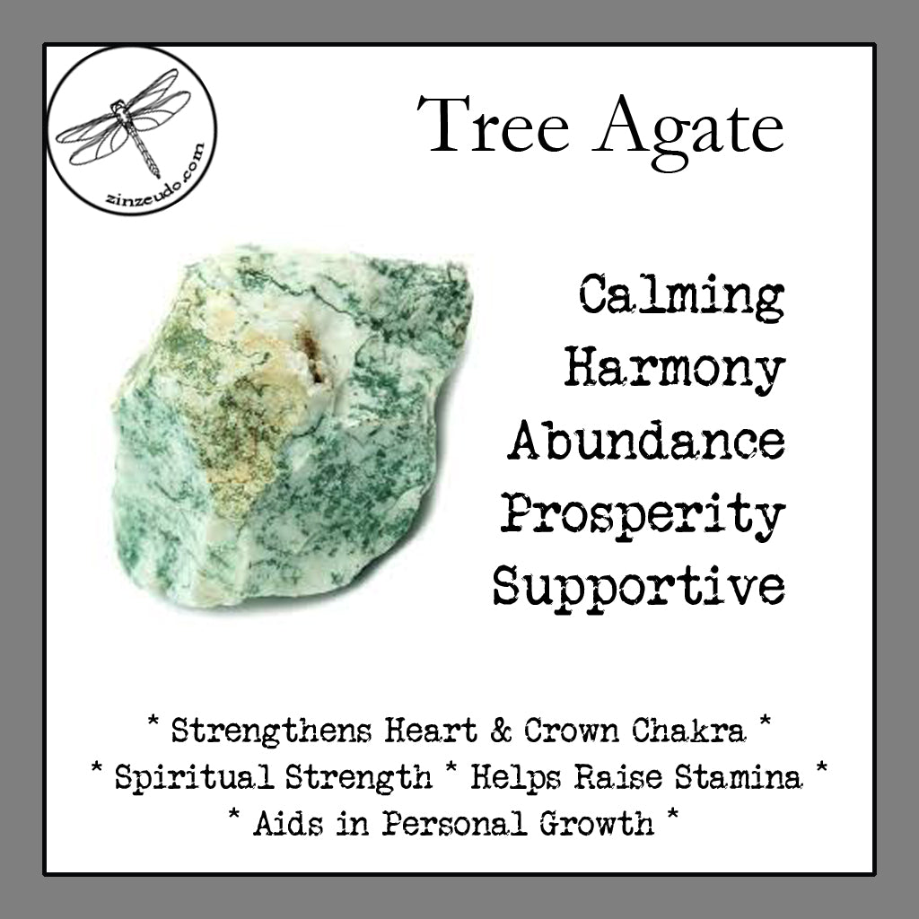Agate, Tree Tumbled Stones for Abundance & Removing Blockages - Zinzeudo Infinite Wellness